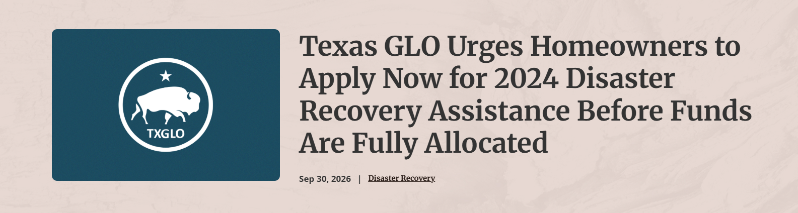 Wharton County Homeowners Urged to Seek 2024 Storm Aid